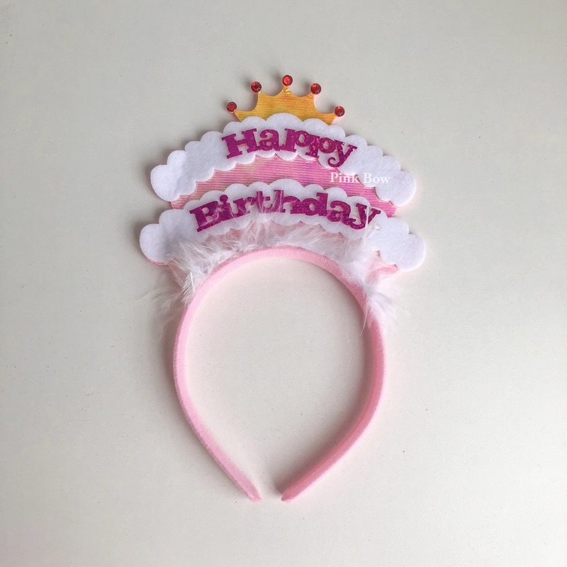 Cài Tóc/Bờm/ Băng Đô Sinh Nhật Chữ Happy Birthday/HPBD và có Cây Nến/Lò Xo/Vương Miện đủ màu sắc Pastel Hàn Quốc