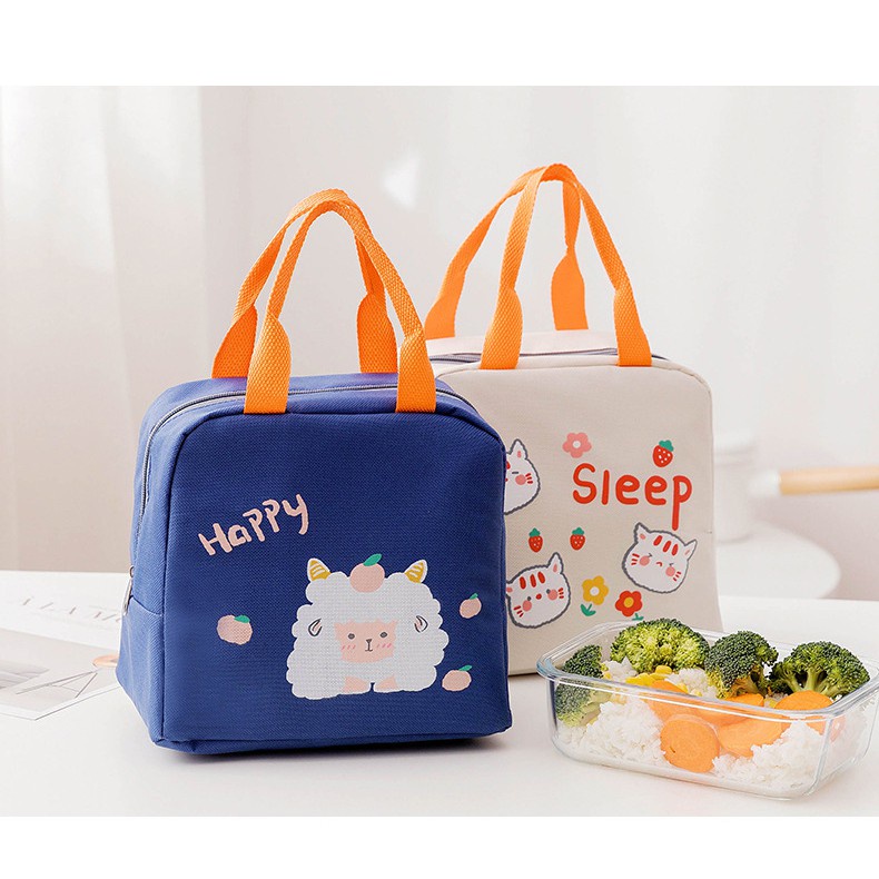 Túi giữ nhiêt LocknLock đựng hộp cơm chống nước họa tiết dễ thương nhiều màu lựa chọn - K-MALL