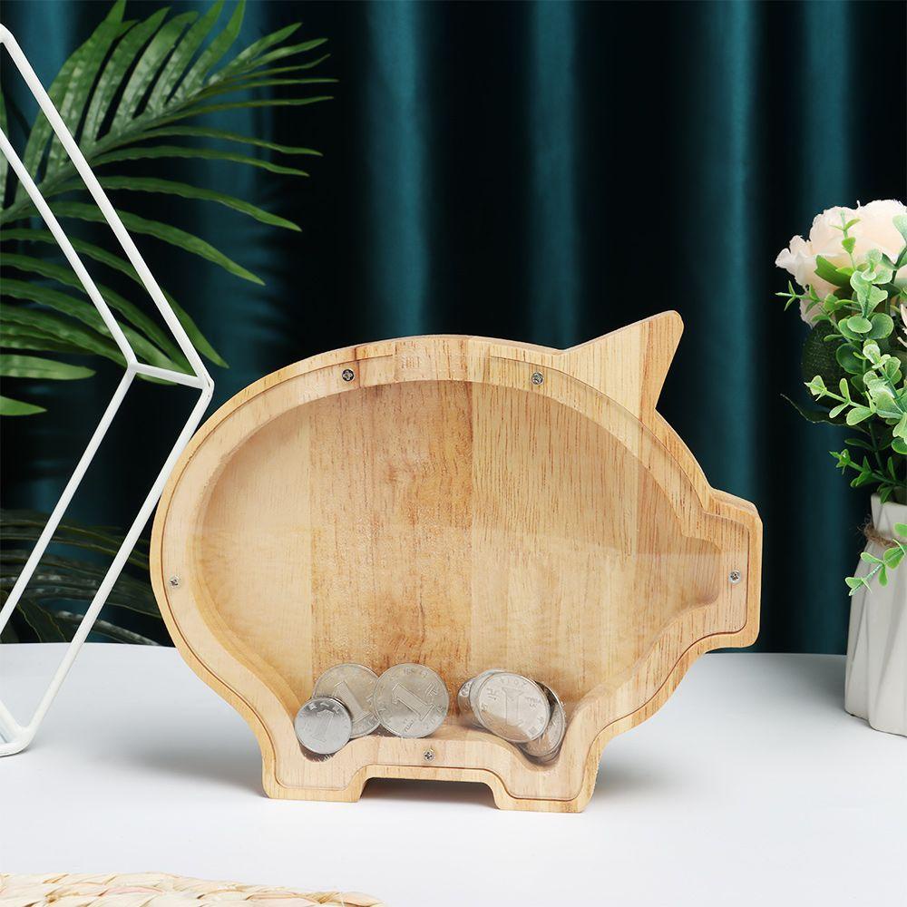 Hộp Đựng Tiền Tiết Kiệm Bằng Gỗ Trang Trí Nhà Cửa