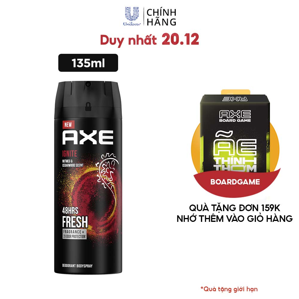 Xịt nước hoa toàn thân dành cho nam AXE Ignite (135ml) | BigBuy360 - bigbuy360.vn