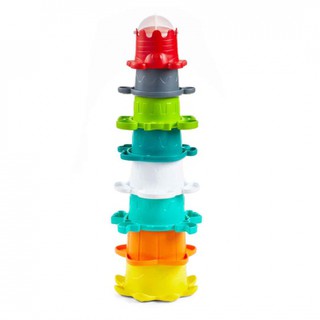Bộ 7 cốc xếp chồng kết hợp đồ chơi tắm tôm hùm và những người bạn Infantino 5039