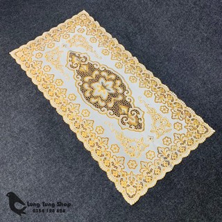 [ Nhiều kích thước ] Tấm khăn trải bàn bằng nhựa họa tiết ren nổi không thấm nước
