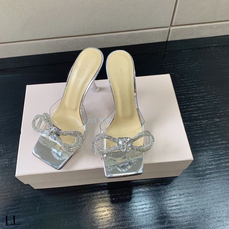Sandal Nữ Amimuda Gót Nhọn Quai Trong Nơ Đá Cực Đẹp Hot 2021 I Kèm ảnh thật