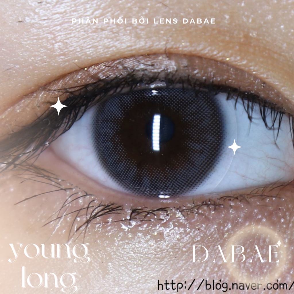 hãng Lensme YOUNG LONG GRAY kính áp tròng  Hàn Quốc lens xám tro chất liệu hema có độ cận