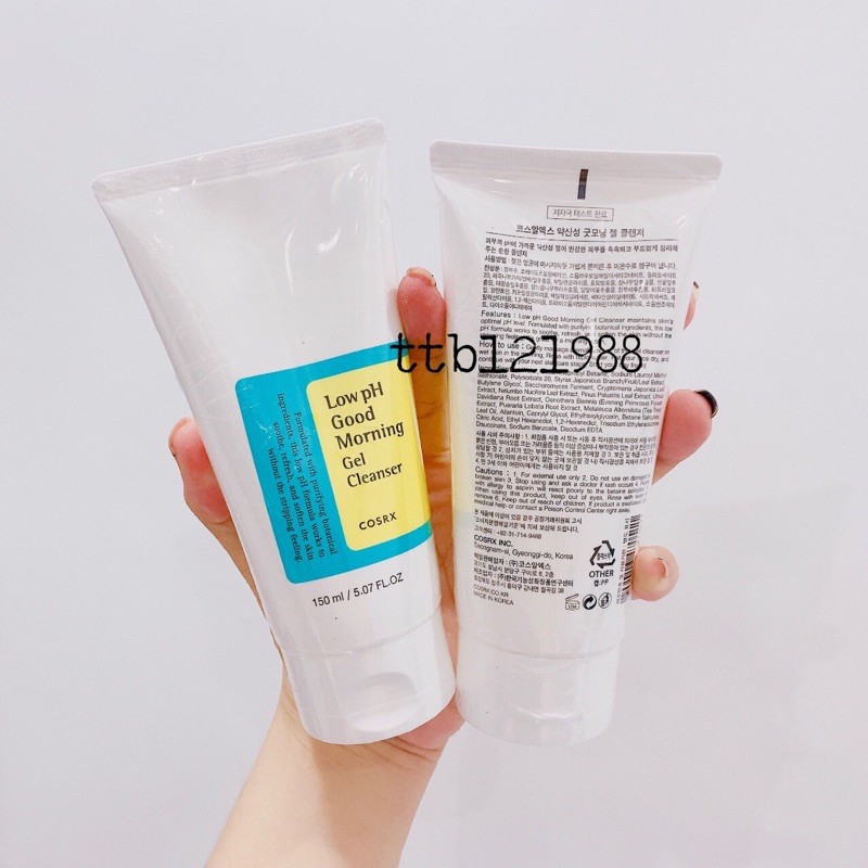 Sữa Rửa Mặt Cosrx Low pH Good Morning Gel - Salicylic Acid Daily Gentle Cleanser150ml - 50ml [Xanh - Đỏ]