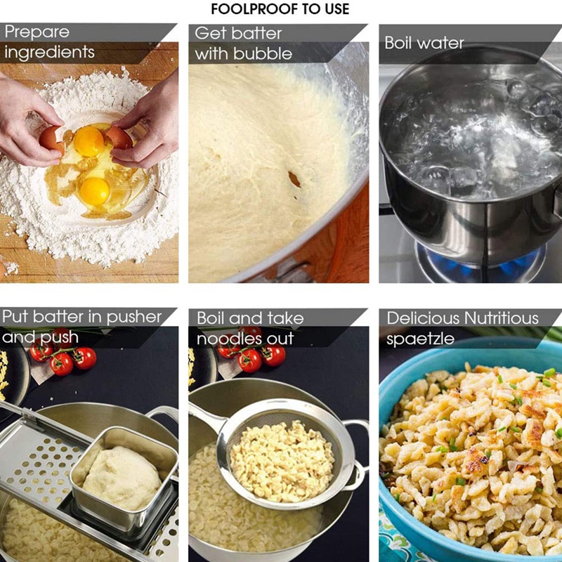 Dụng Cụ Làm Mì Sợi Bằng Thép Không Gỉ Với Tay Cầm Cao Su Thoải Mái