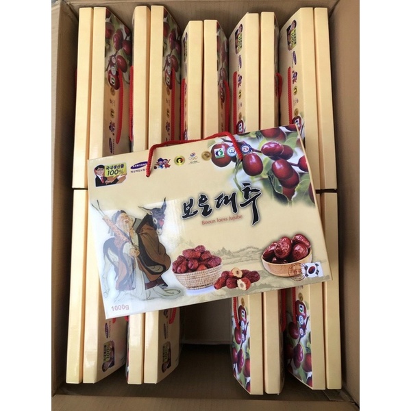 Táo đỏ Hàn Quốc sấy khô chính hãng thích hợp làm quà tặng ( hộp túi 1000g)