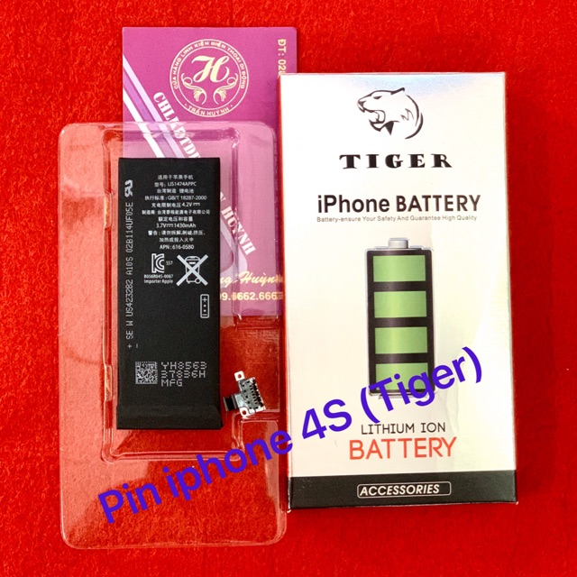 Pin iphone 4S zin - mới 100% (bảo hành 3 tháng 1 đổi 1)