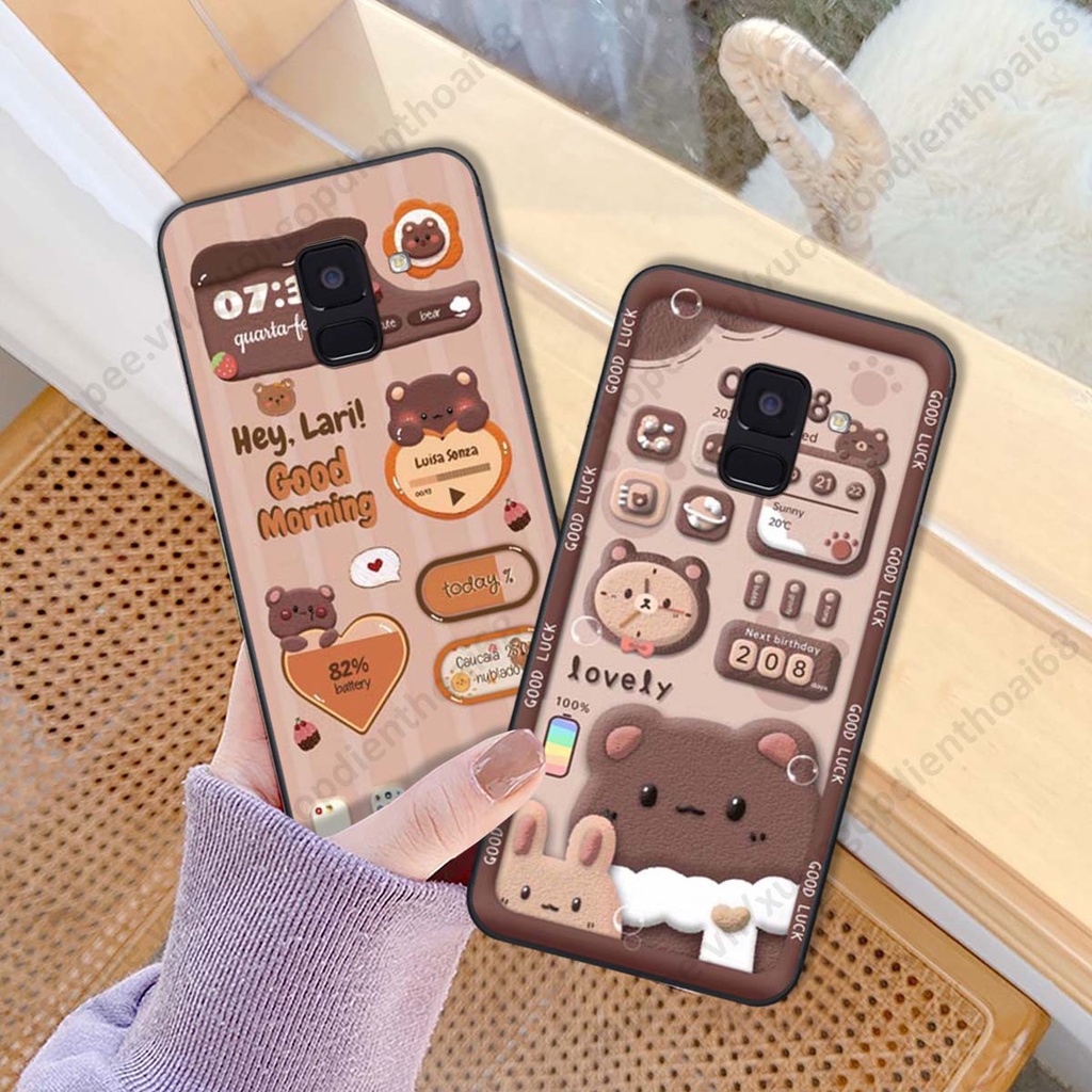 Ốp lưng Samsung A6 2018 / A6 Plus / A6+ hình gấu nâu, thỏ trắng phong cách ảnh nền độc đáo