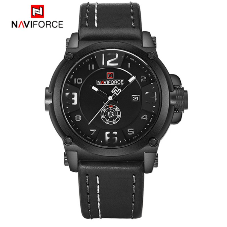 NAVIFORCE NF9099 Men Sport Fashion Leather Band Analog Quartz Watch