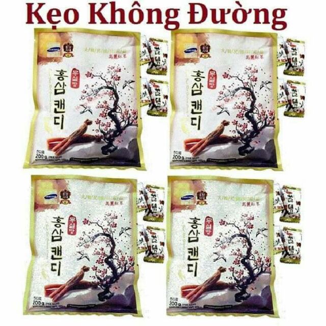 Kẹo Sâm Không Đường cành đào Hàn Quốc (200gr)