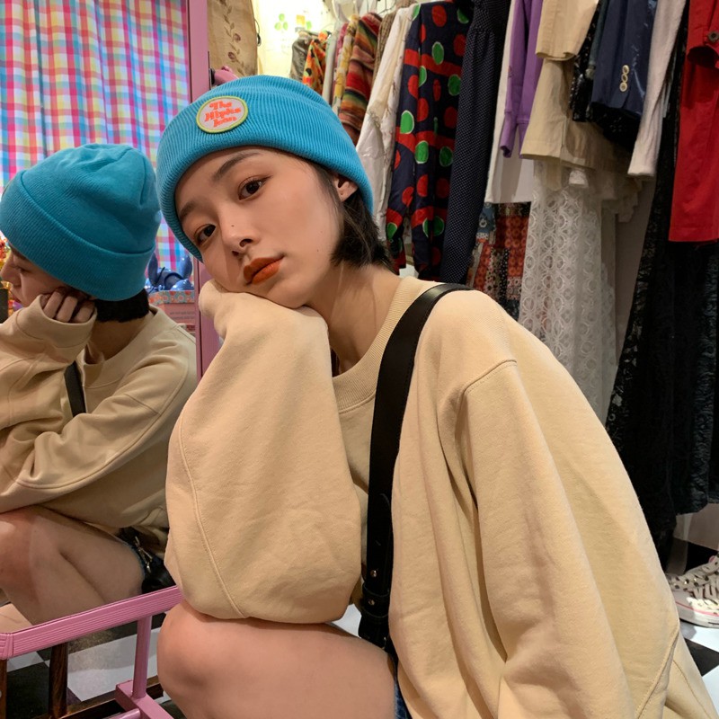 Mũ Len Dệt Kim In Chữ Phong Cách Thời Trang Hàn Quốc