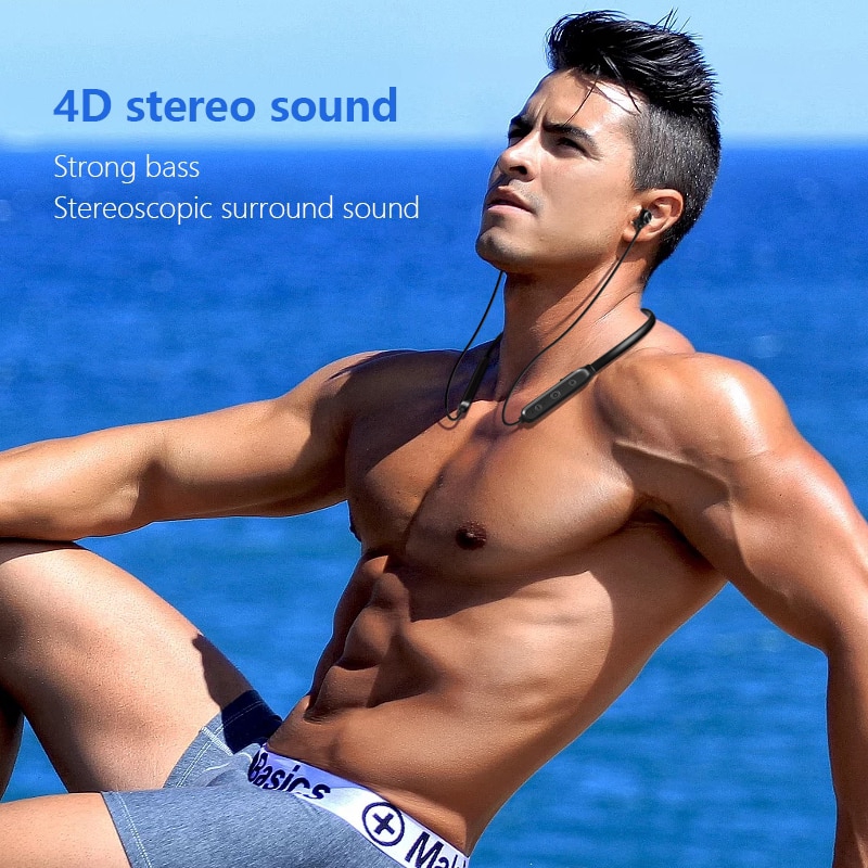 4D Stereo Wireless Headphones Strong Bass Bluetooth Earphone Neckband Headphone Noise Earbuds