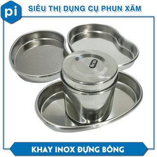 Khay inox hạt đậu đựng bông