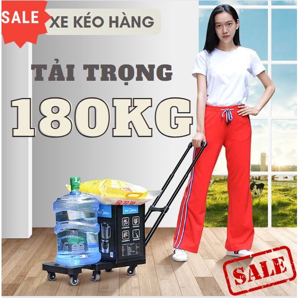 SẴN HÀNG - Xe kéo hàng, xe đẩy hàng gấp gọn - Khung thép chịu tải 200kg - Nhỏ gọn, chịu tải lớn, dễ vận chuyển SPTN