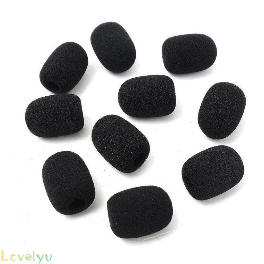 ◀READY▶Headset Microphone Pads Replacement Soft Foam Pad Windscreen 10 Pcs Black Cover# Good Quality
