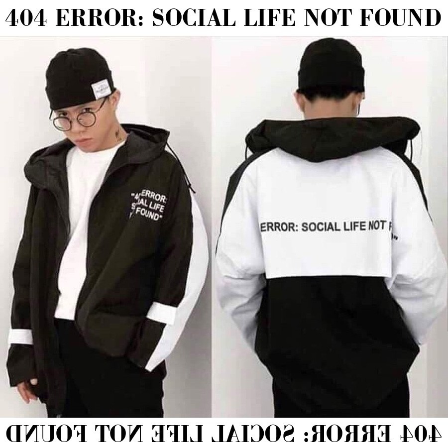 ÁO KHOÁC DÙ 404 Error [Có XL Form Rộng - Kèm Ảnh Thật] CAO CẤP - TP012C - MUA NGAY