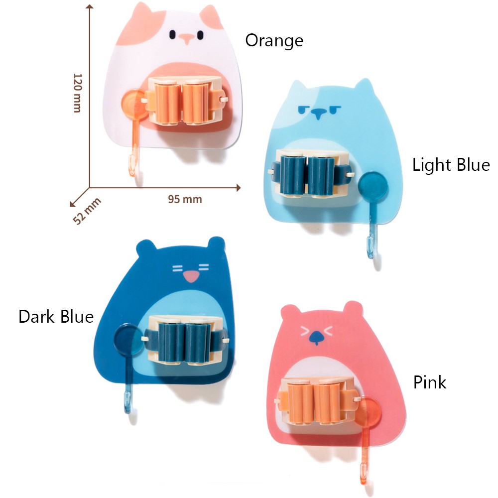 Móc Treo Chổi/ Cây Lau Nhà Tự Dính Họa Tiết Hoạt Hình Cho Nhà Bếp/Phòng Tắm