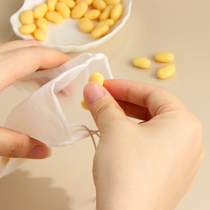 1 Túi Lọc Trà Sữa Đậu Nành/ Sữa Chua Bằng Lưới Nylon Có Thể Tái Sử Dụng