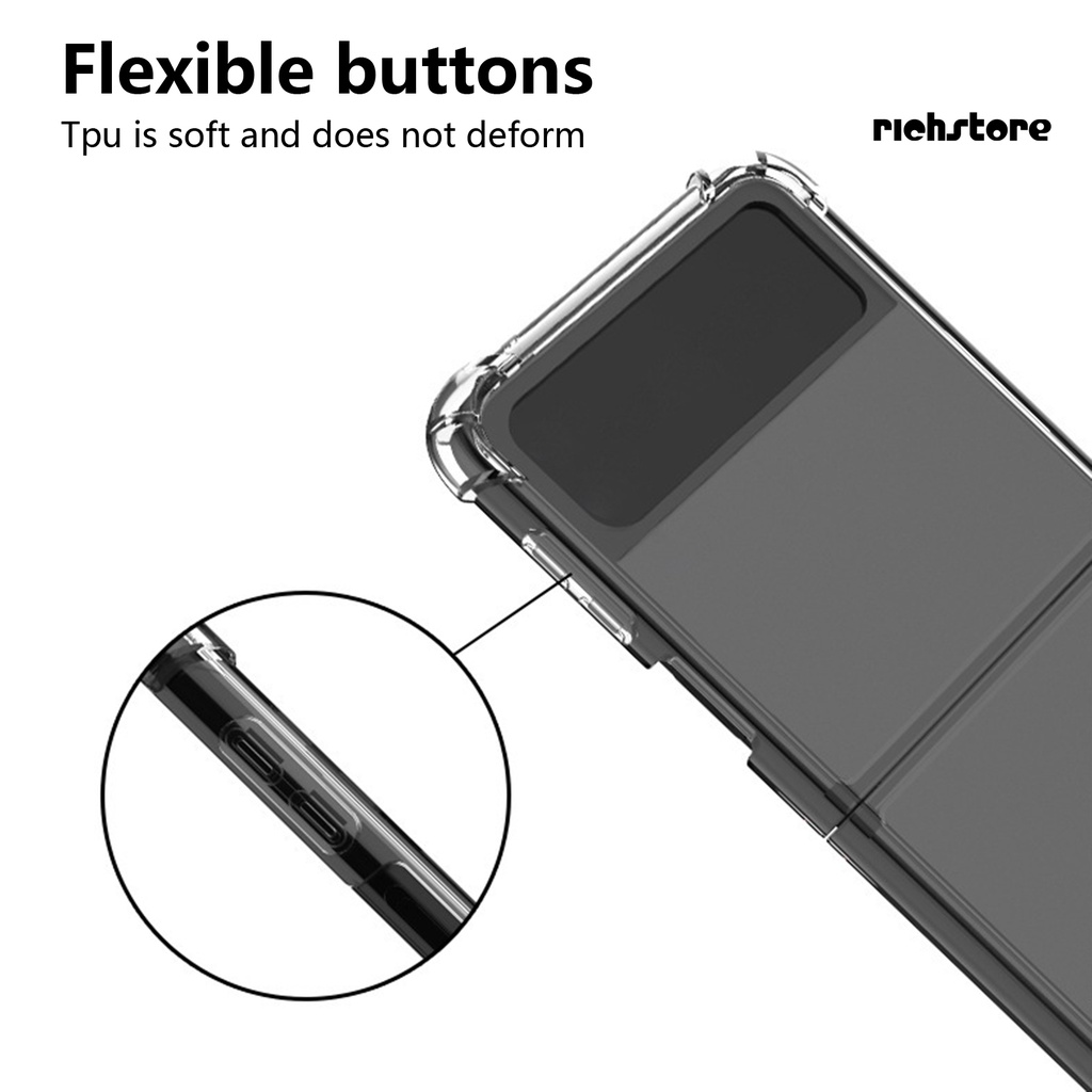 Ốp Điện Thoại Trong Suốt Siêu Mỏng Chống Sốc Cho samsung galaxy z flip 3 5g