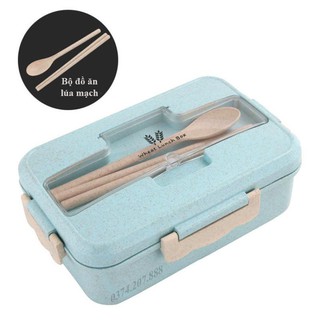 Đồ Dùng Nhà Bếp Và Phòng Ăn, Hộp cơm văn phòng 3 ngăn kèm đũa thìa inox