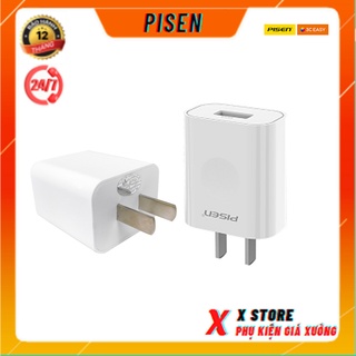 Củ sạc pisen 5v-2a công suất 10w 2a smart ts_uc038 hỗ trợ sạc nhanh samsung - iphone - oppo - realme - reme - vivo -hw