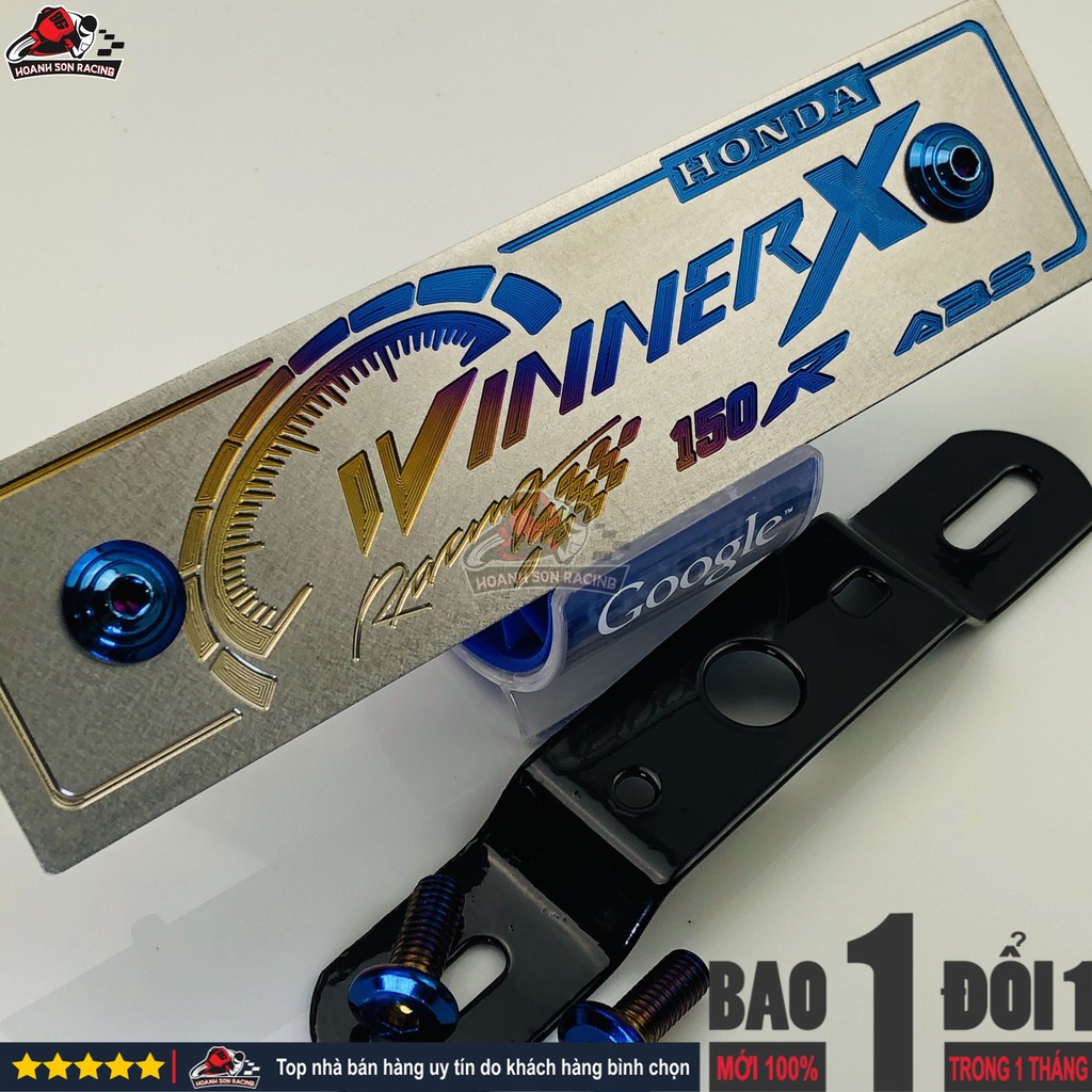 Bảng tên xe máy titan WINNER, WINNERX mẫu mới tặng kèm pass gắn và ốc titan