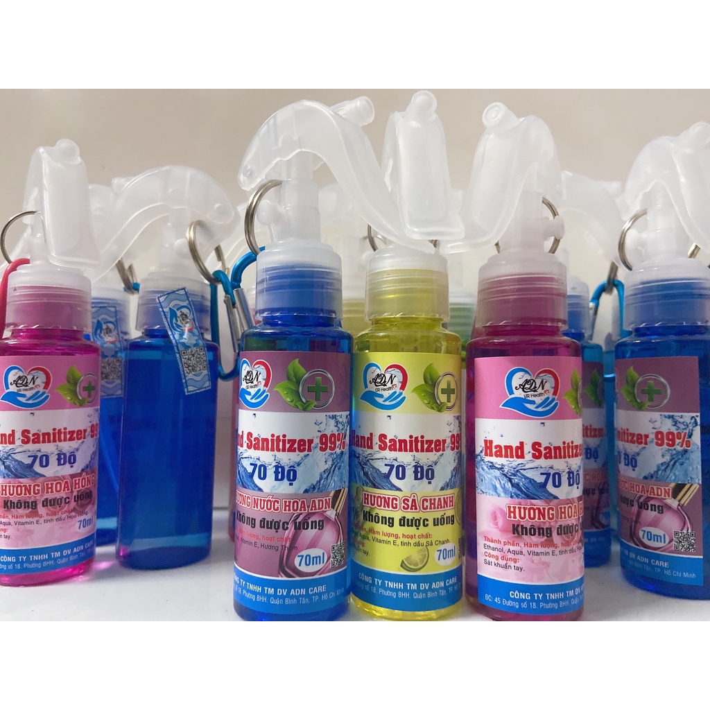 Chai xịt Móc khoá mini- có kèm dung dịch / xịt cồn/ xịt khuẩn ,Móc khoá treo xe mini nhiều hương thơm