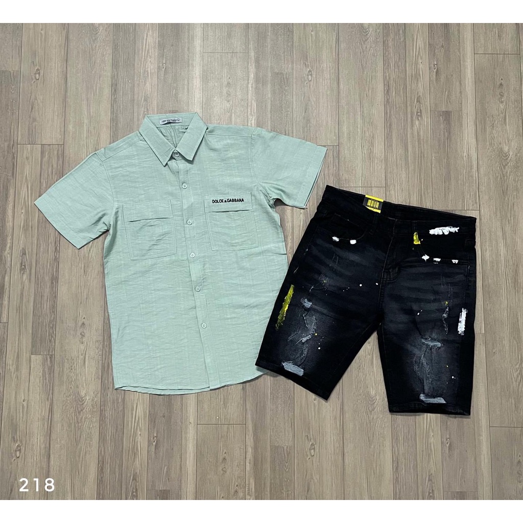 quần short jean nam ngắn đen xanh rách thêu logo nhiều mẫu mới nhất,chất bò co giãn giá tốt kaystore