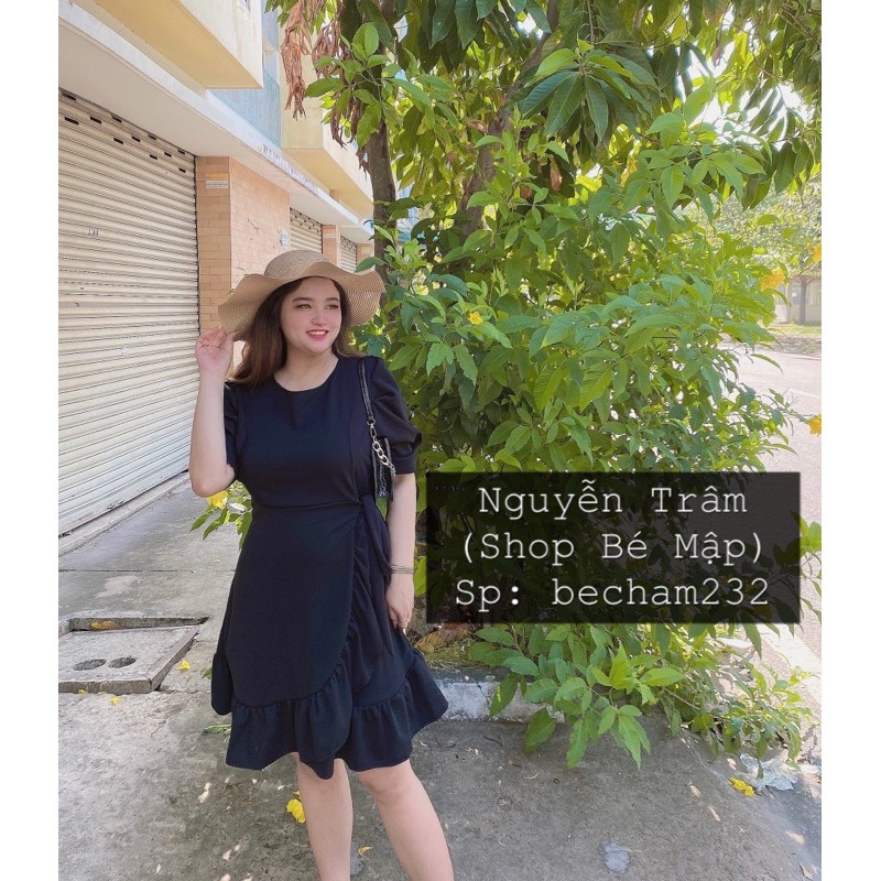 Đầm Suông Bèo Đuôi Cá Cột Nơ Eo BigSize 65-85Kg