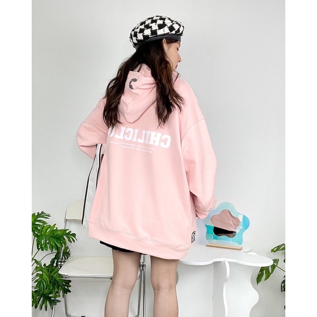 Áo  Hoodie Zip Big Logo CHILICLUB ( Hồng-Nâu)