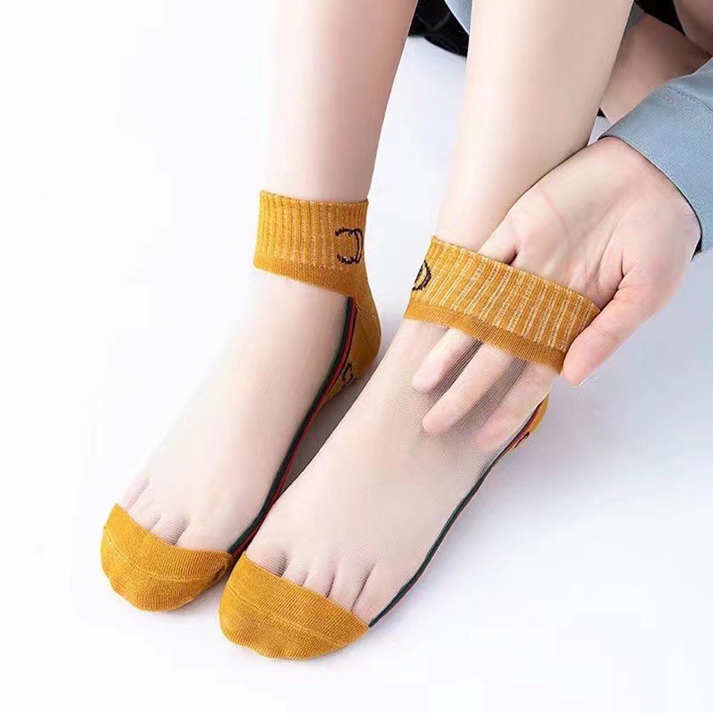Set 10 Tất Vớ Nữ Cổ Ngắn Trong Suốt Tàng Hình Lưới Thoáng Khí GC01
