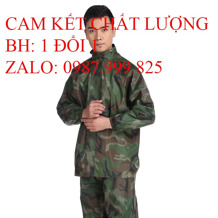 bộ áo mưa bộ vải dù hình quân đội