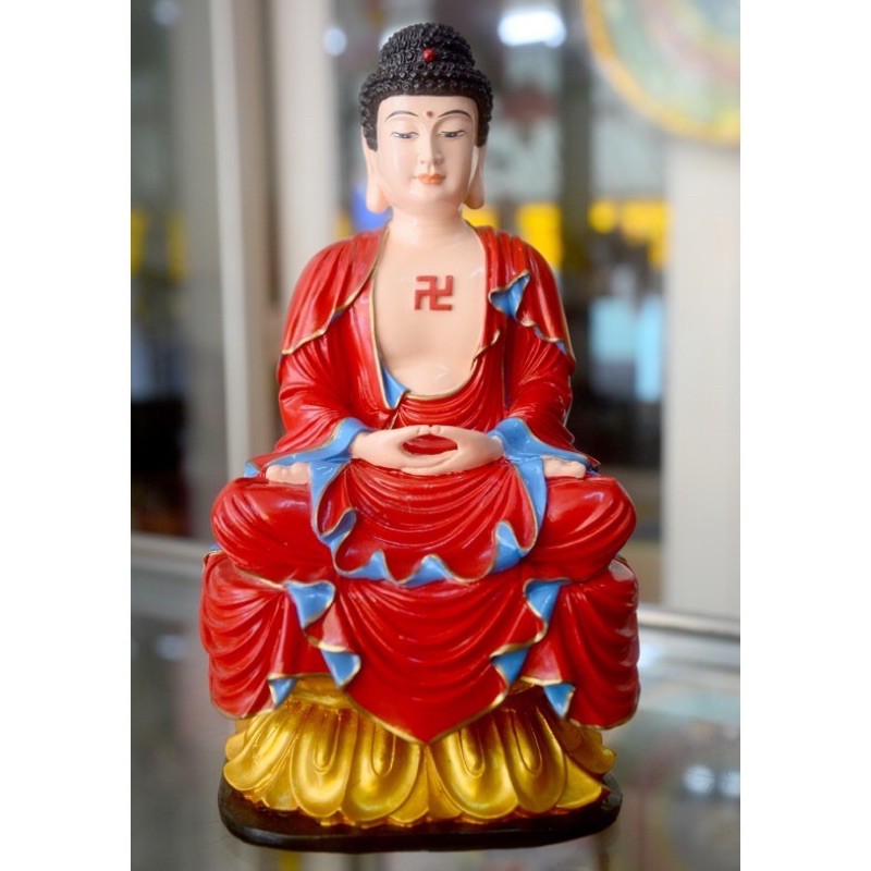 Tượng Đức Phật A Di Đà ngồi toà cao 18cm