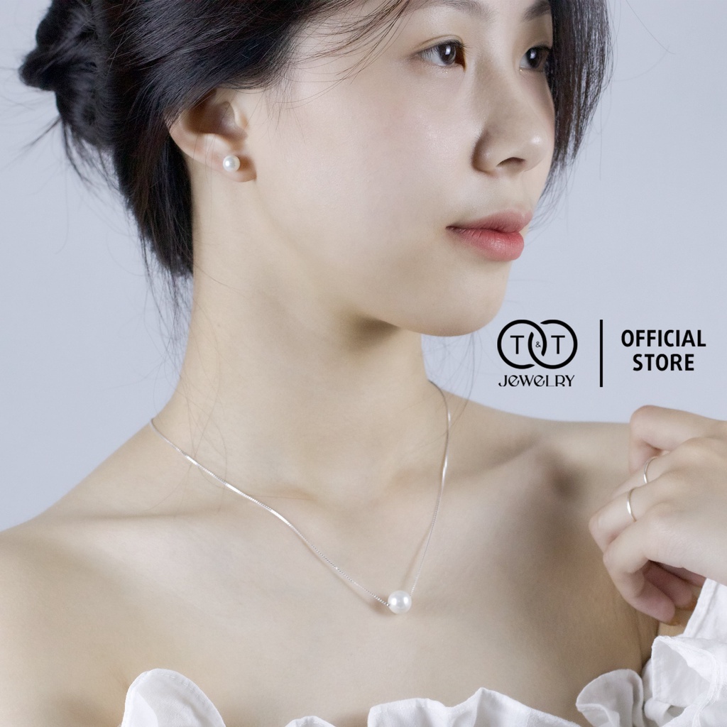 Dây chuyền Bạc nữ Ngọc Trai Nhân Tạo sang trọng T&amp;T Jewelry Bạc Ý cao cấp DC022