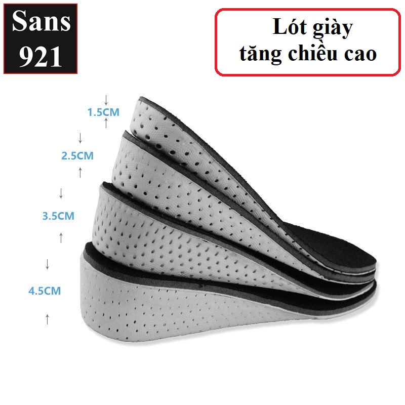 Lót giày tăng chiều cao Sans921 độn giầy nâng đế