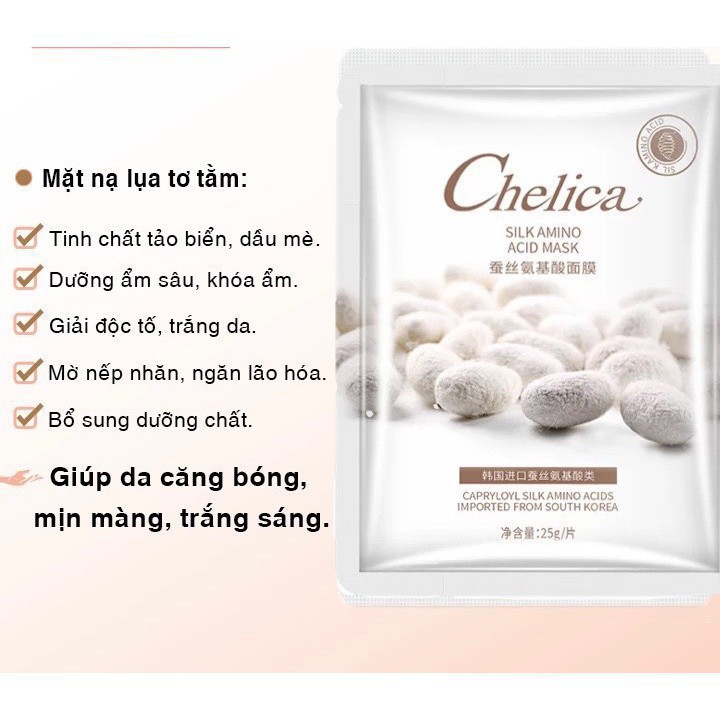 [N131] Mặt nạ tơ tằm cung cấp các loại Amino acid tự nhiên cho da sáng và khoẻ mạnh