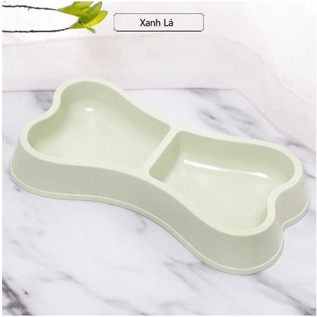 Bát Ăn Hình Xương Cho Chó Mèo Chén Ăn Đôi Cho Chó Mèo (màu ngẫu nhiên)