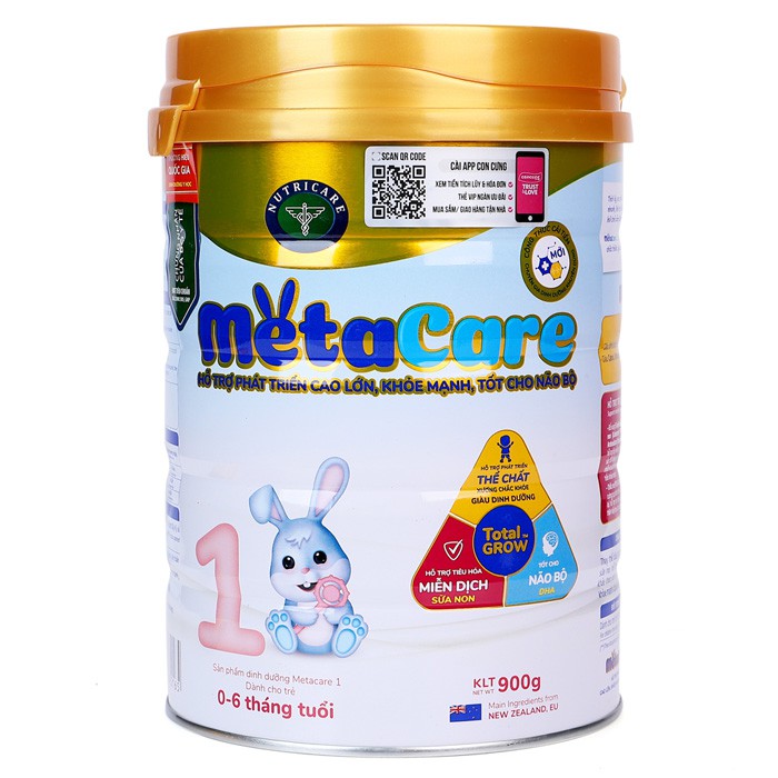 [MUA 4 LON CÓ QUÀ] Sữa bột Metacare 1 lon 900g