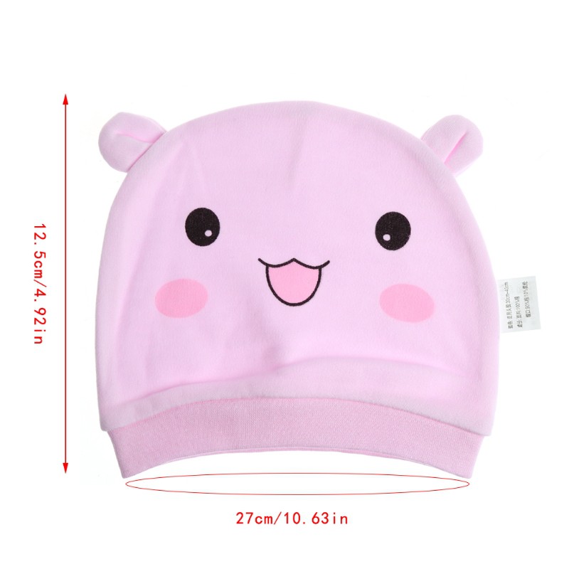 Mũ Beanie Cotton Họa Tiết Mặt Cười Đáng Yêu Cho Bé