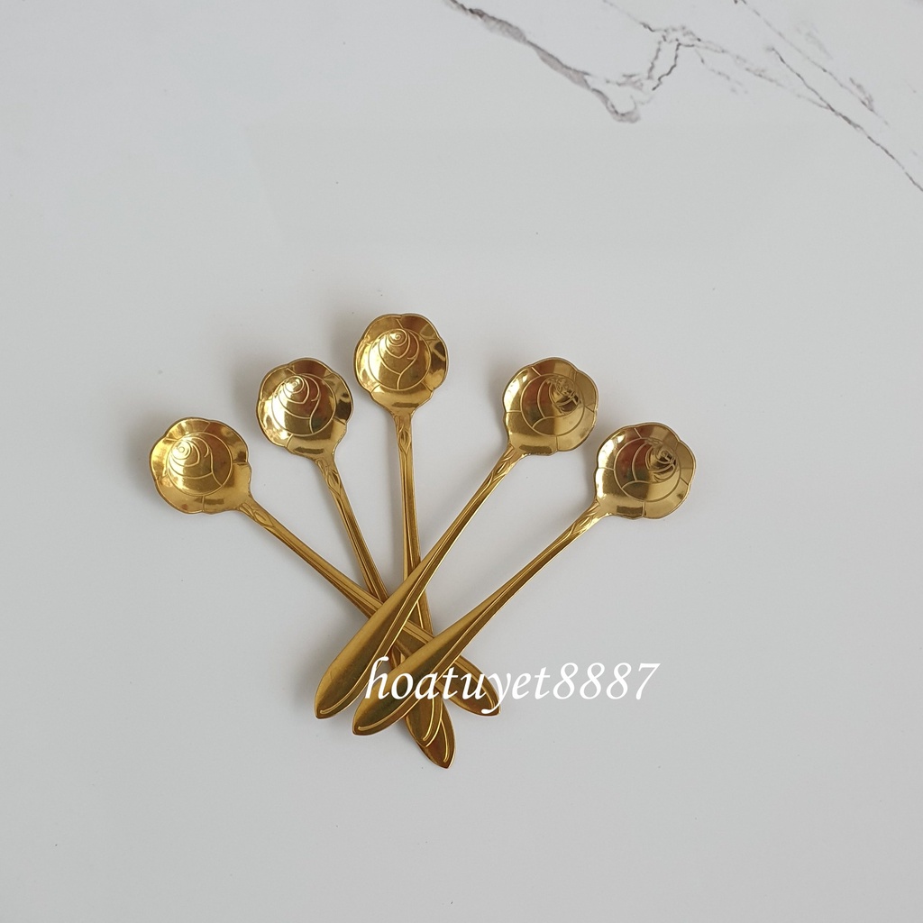 Thìa muỗng cà phê inox mạ vàng