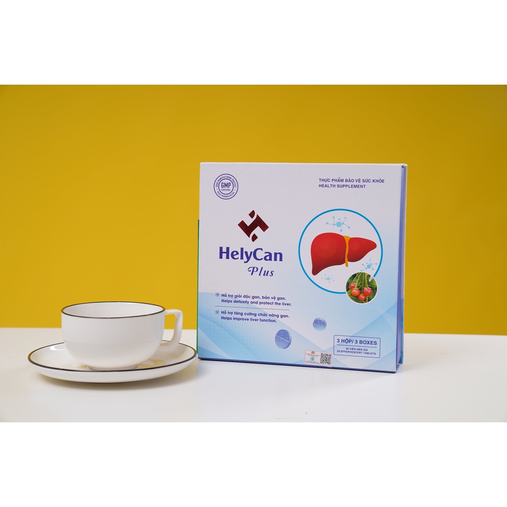 Helycan Plus Viên Sủi Hỗ Trợ Giải Độc Gan Hạ Men Gan - Tuýp 20 Viên