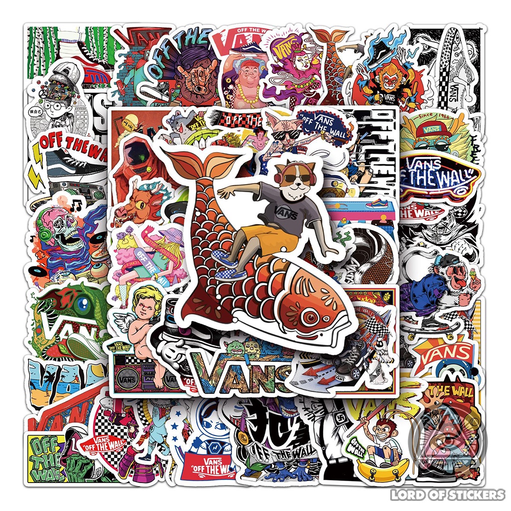 Set 52 Hình Dán Vans Off The Wall Sticker Graffiti Sneaker Chống Thấm Nước Dán Mũ Nón Bảo Hiểm, Laptop, Ván Trượt, Vali