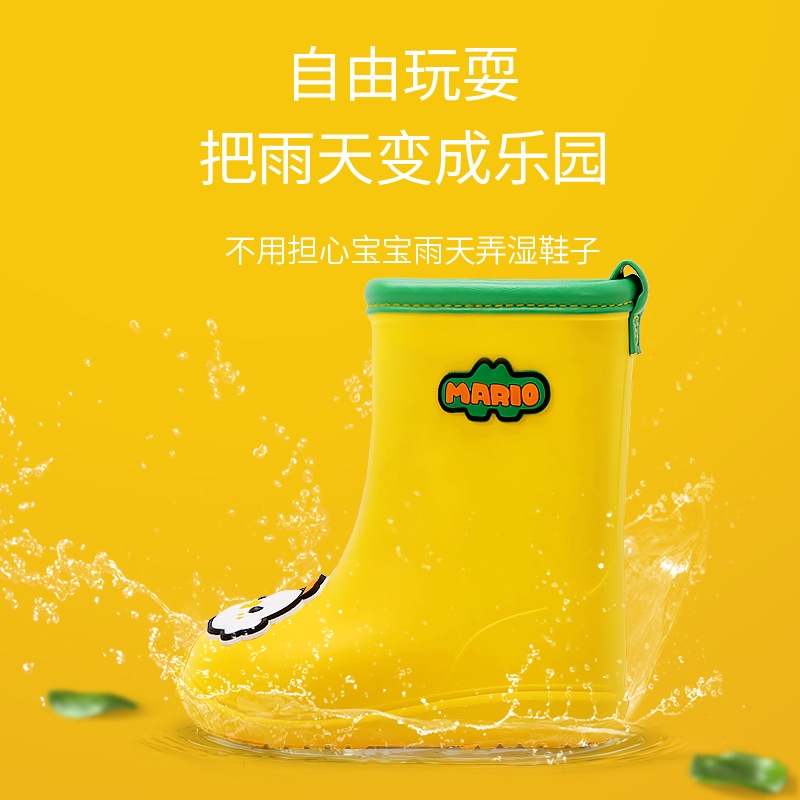 Bộ Giày Bốt Đi Mưa Chống Trượt Chống Thấm Nước Chống Mài Mòn Tiện Dụng Cho Bé
