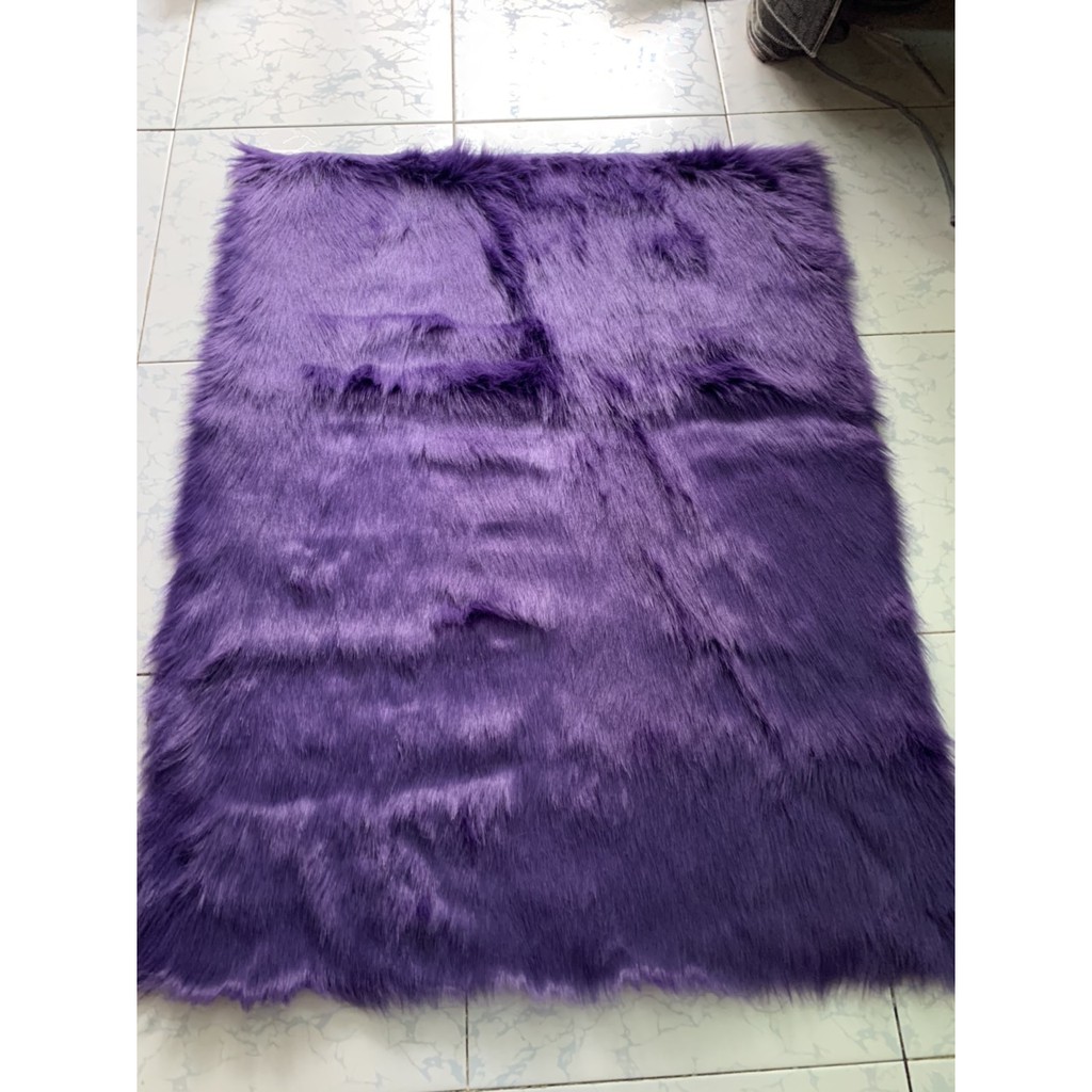 Thảm lông trải bàn trang điểm TÍM THAN ,Thảm lông trang trí bàn trang điểm, thảm lông chụp ảnh sản phẩm, nail, lót sàn