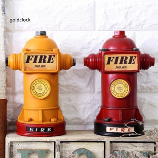 Gold®Vintage Fire Hydrant Piggy Bank Money Coins Saving Pot Desktop Ornament