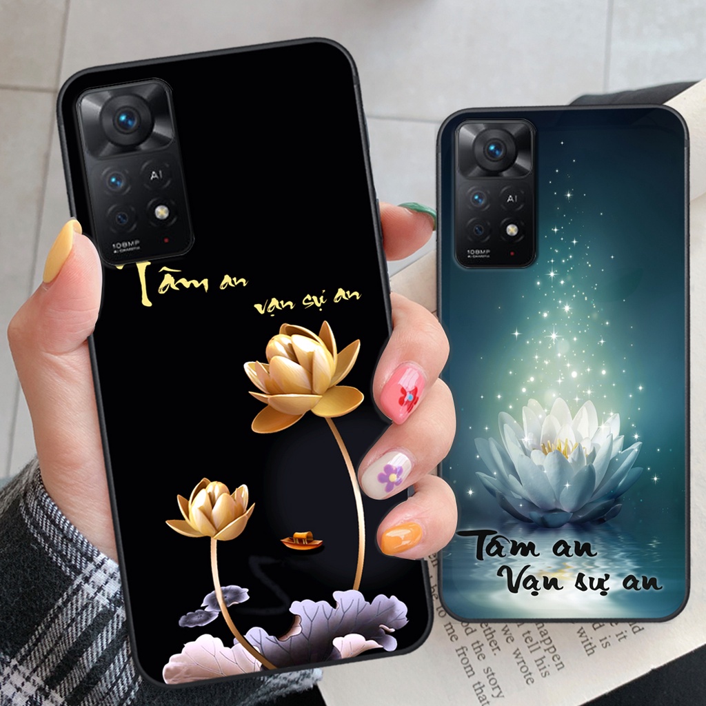 ỐP lưng kính 3D REDMI NOTE 11 - 11 PRO, ỐP điện thoại in hình chú tiểu phật