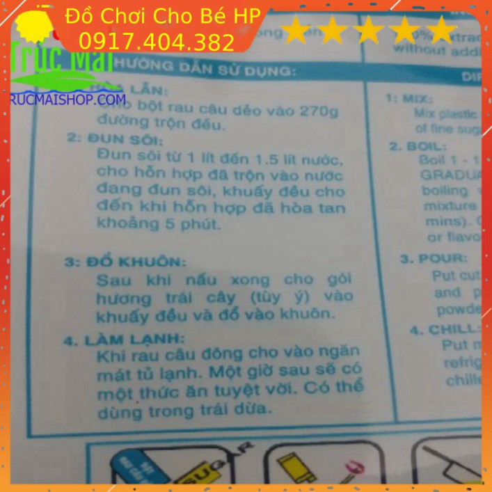 [SIÊU SALE] Bột rau câu dẻo con cá vàng nguyên liệu tự nấu thạch ✅  Đồ Chơi Trẻ Em HP