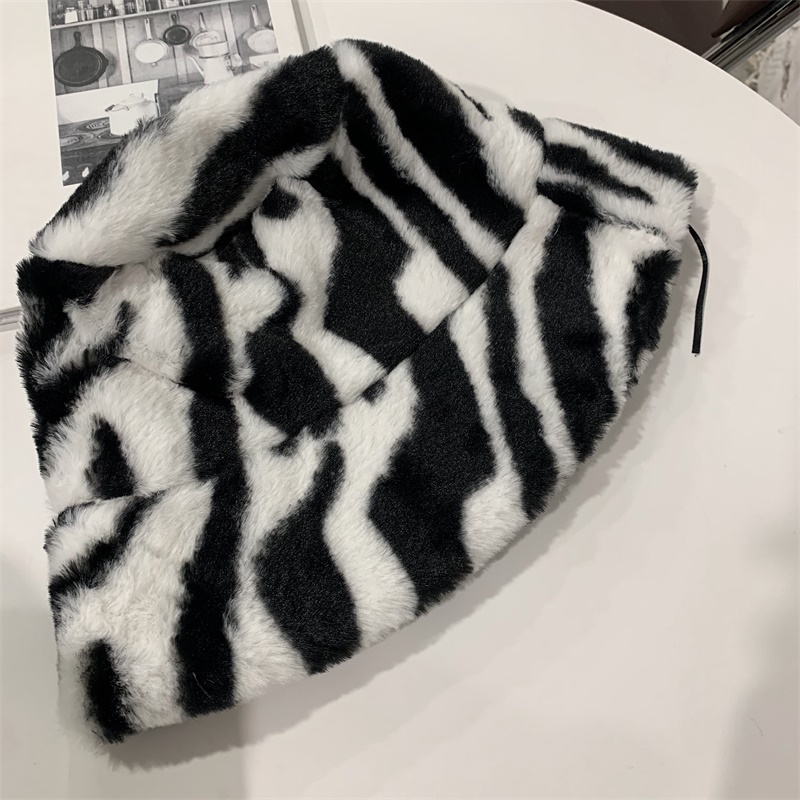 Nón Bucket Phủ Lông Dày Giữ Ấm Thời Trang Thu Đông Dành Cho Nữ 22A88