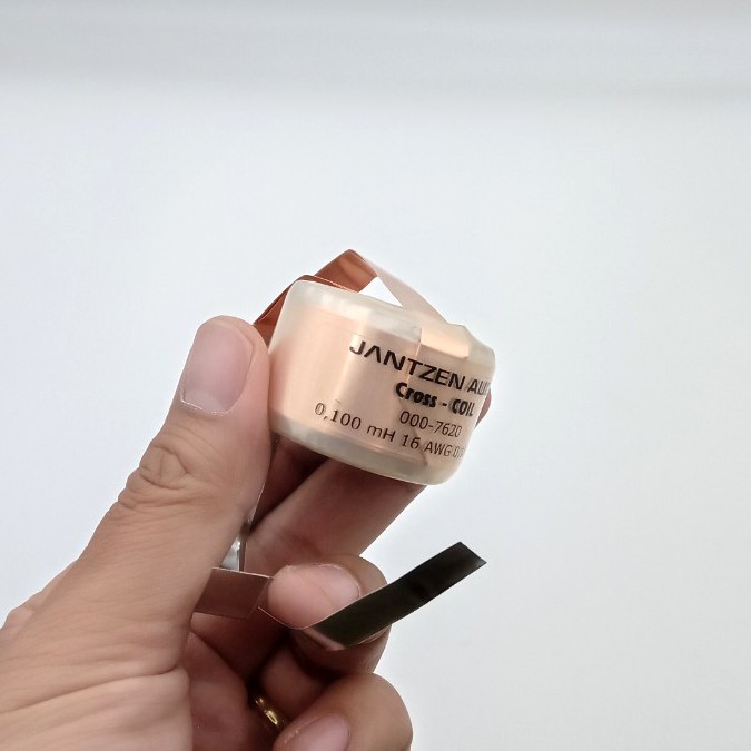 Cuộn cảm 0.1mH CROSS COIL lá đồng của Jantzen (Đan Mạch), giá bán theo cuộn.